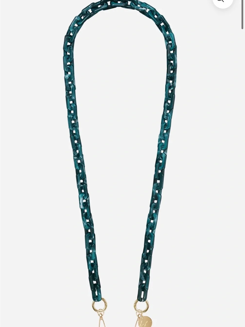 La Coque Francaise Teal Chain Phone Strap - Resin
